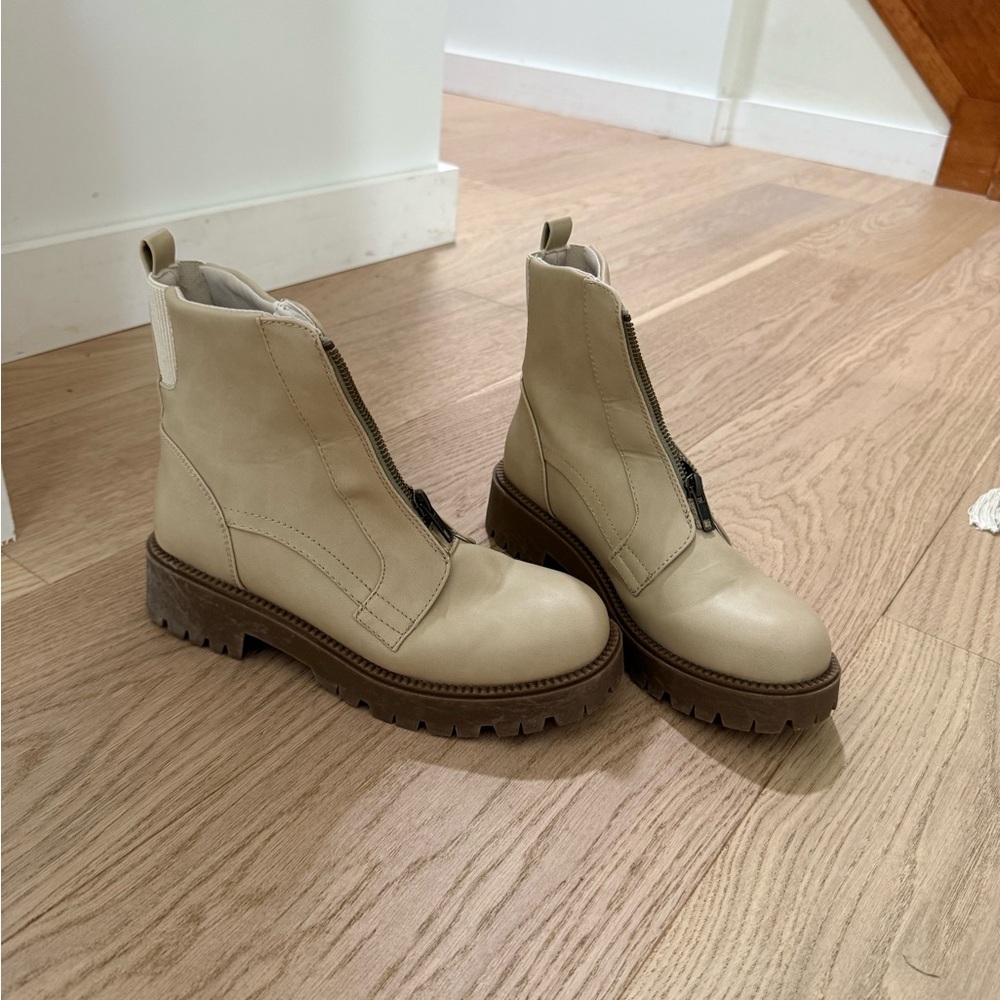 Kohl's Tan Ankle Booties with Chunky Sole